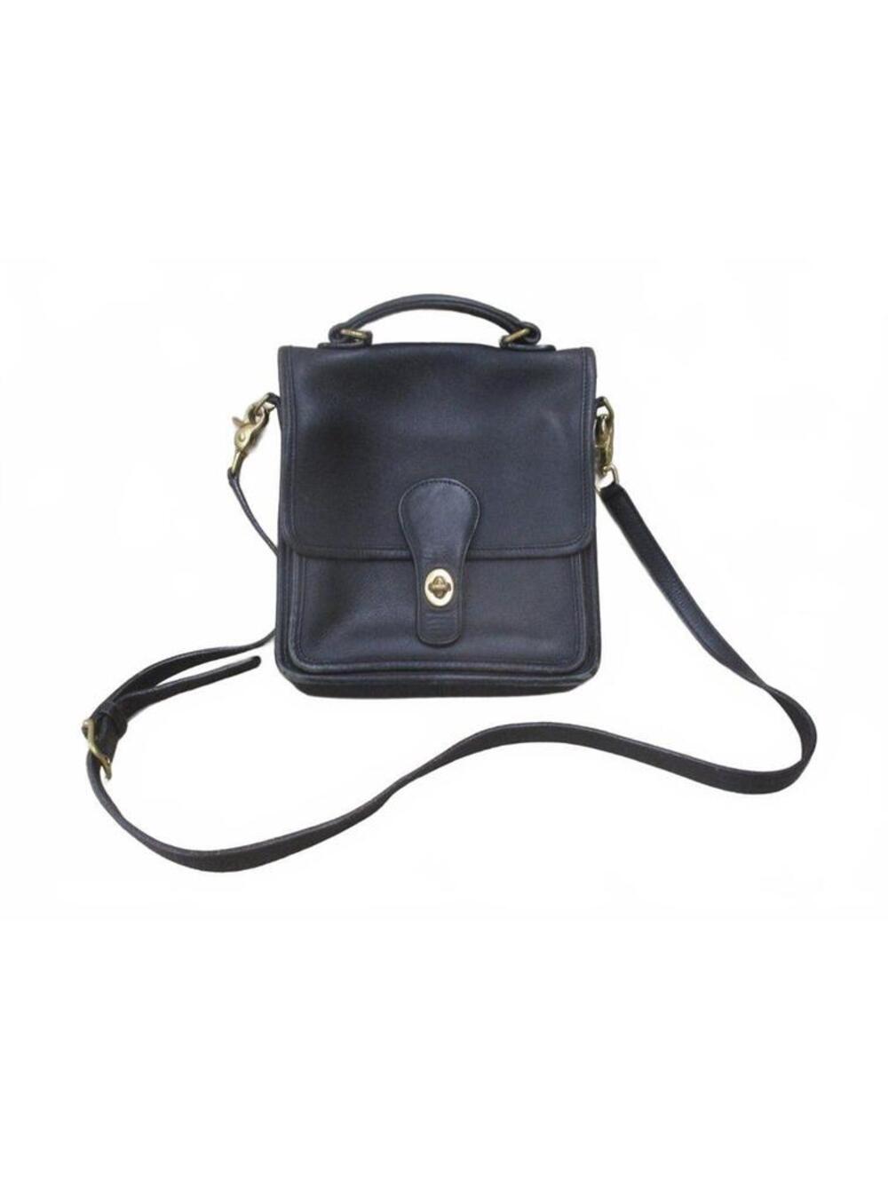 Vintage Coach Black Leather Station Bag No. 5130 Crossbody Purse